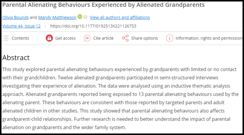 Archivo:Parental Alienating Behaviours Experienced by Alienated Grandparents.png