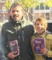 El mismo Juan como candidato y activista de Podemos
